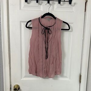 Women's Sleeveless Pink Top with Bow Detail